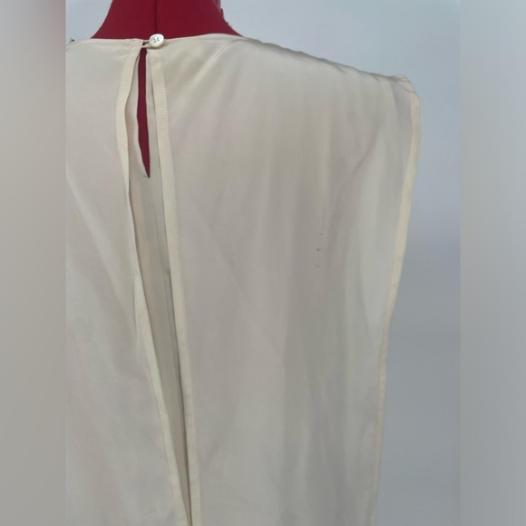 Vintage Silk Cream Layered Sleeveless Blouse - Picture 9 of 11
